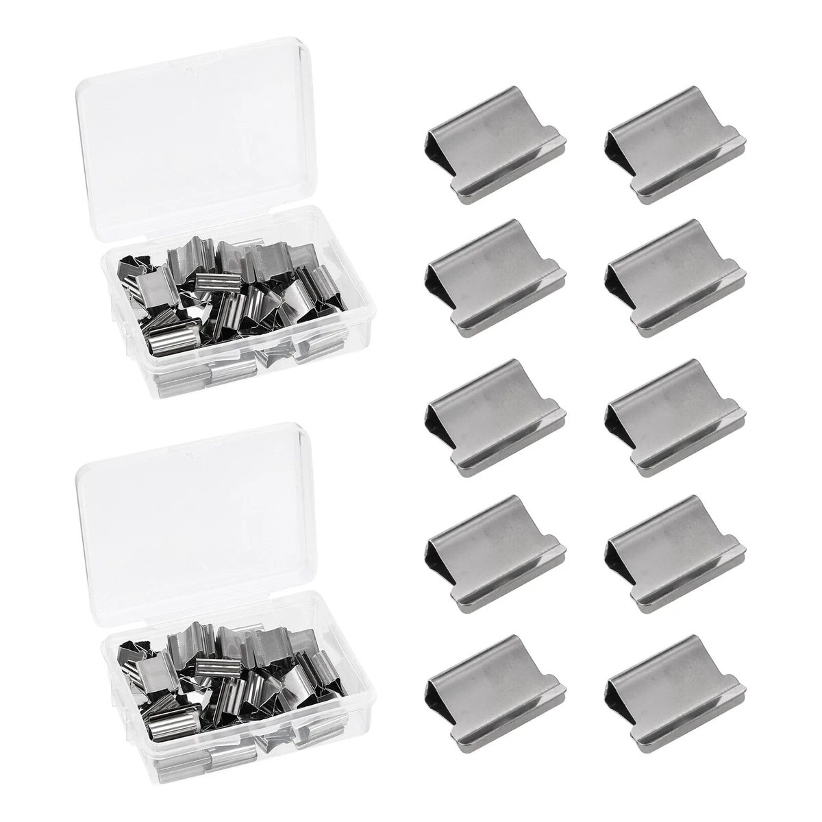 0.6 x 0.4 Clips Binder, 100 Pcs Paper Clip Metal Binding, Silver Tone