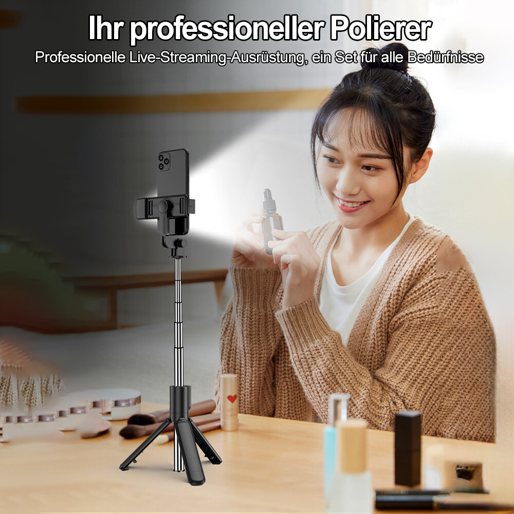 Bluetooth Selfie Stick Stativ für Smartphone iPhone 15 14 13 Pro Max Samsung DE