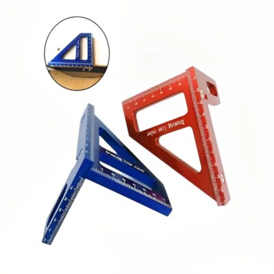 Triangle Ruler with Aluminum Alloy Right Angle Ruler for Marking and Measuring