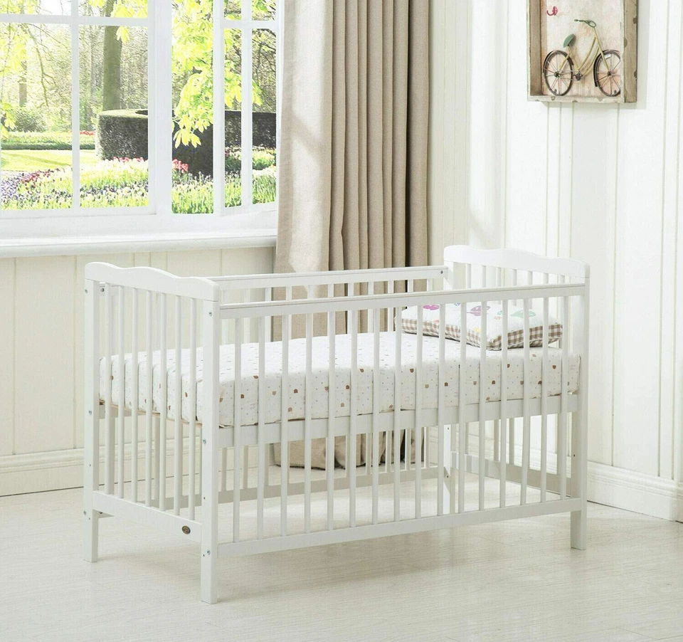 MCC® White Brooklyn Baby Cot Crib with Water repellent Mattress & Wheeled Drawer - Image 4 of 4