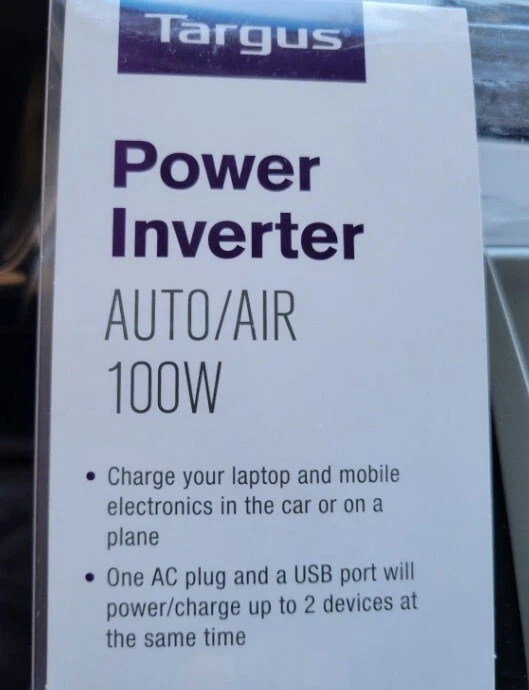 Power Inverter NEW Targus 100W Auto/Air AC & UBS Port APV10US1 Laptop Phone - Image 2 of 4