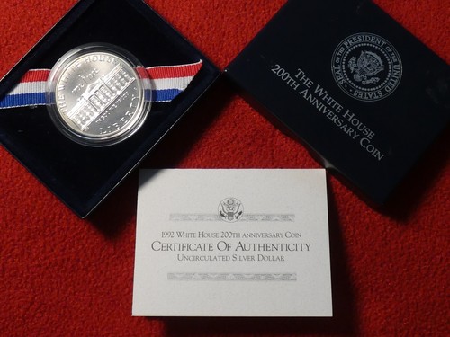 1992-D White House Commemorative 90% Silver Dollar BU Coin Mint Box and COA - Picture 11 of 11