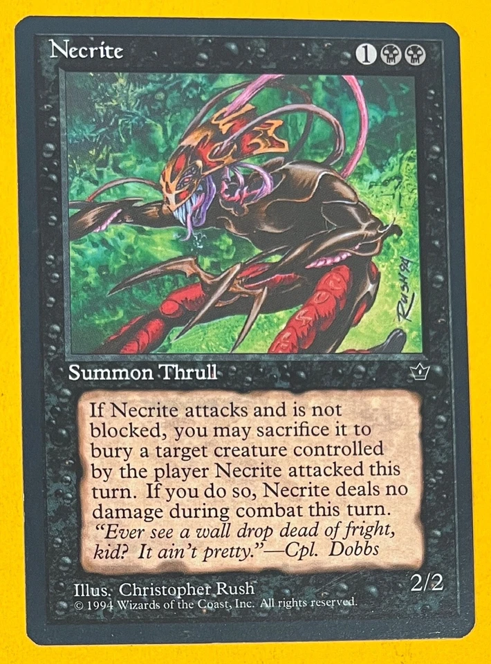 MTG NECRITE (Rush) Fallen Empires  (Wyvern Back) (OldManMTG 007-565) - Image 2 of 4