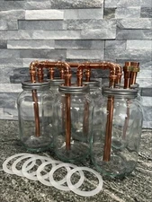 1/2” Tandem Mason Jar Thumpers For Wide Mouth Jars six way distillation  A22