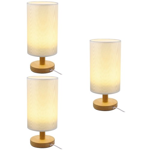 3 Pack Small Table Lamp Mini for Living Room Rustic Bedside Lamps
