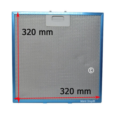 Filtro Per Cappa In Metallo Argentato 320x320x9 Mm - Universale, 5 Strati Antigrasso