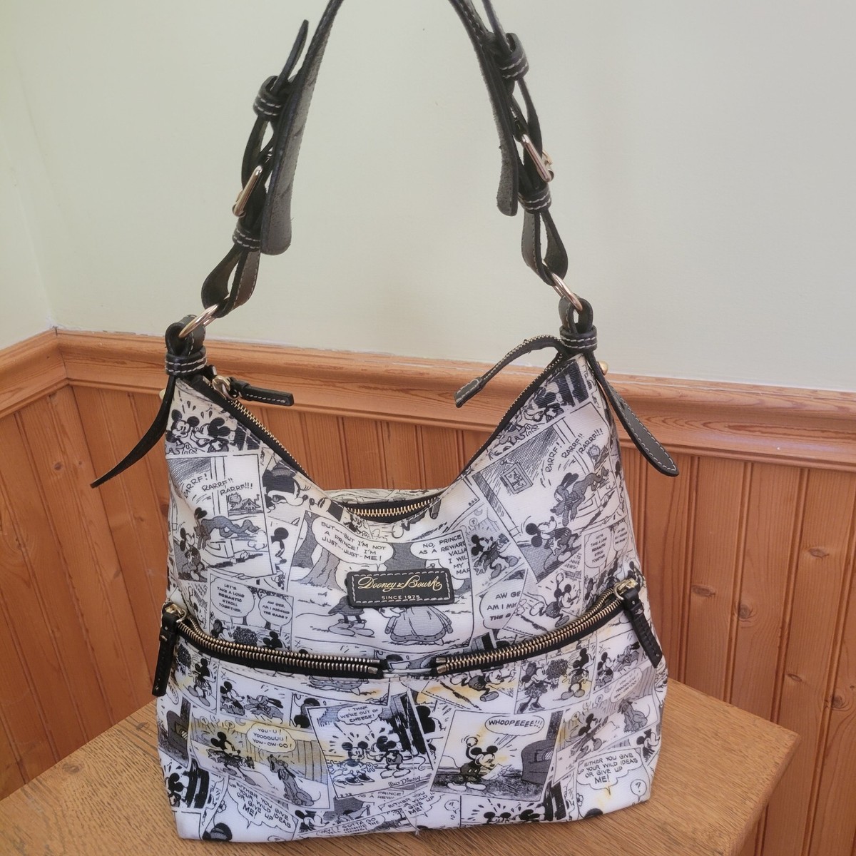 Dooney & Bourke Black and White Disney Bag Disney Dooney & Burke Mickey in Steamboat Willie Tote Bag  main image 3