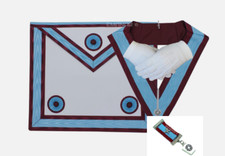Masonic Regalia Mark Master Masons Apron, Collar, Jewel, Gloves *NEW TOP CLASS*