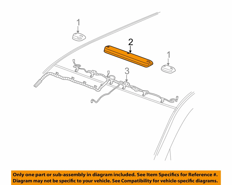 Silverado Sierra 2500HD 3500HD 2015-2017 marcador central luz de techo 23463750 ámbar Foto 2 de 2