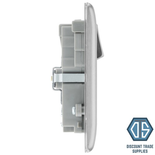 BG Nexus Brushed Steel Switches & Sockets Full Range Satin Chrome Grey Inserts - Picture 22 of 91