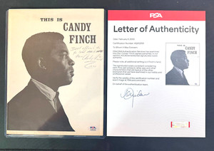 RARE Otis Candy Finch Jr Autographed Detroit Free Press Pamphlet 1967 PSA DNA