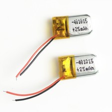 2 PCS 3.7V 25mAh LiPo Rechargeable Battery For mp3 Bluetooth Redio Pen 401015