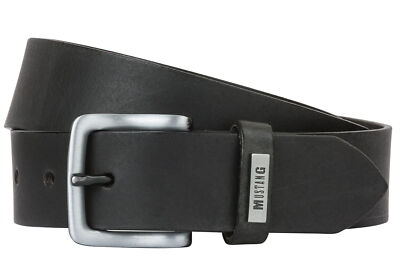 MUSTANG Ledergürtel Damen Herren Rindleder Jeansgürtel Schwarz  35 mm   MG2001.