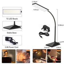 72LED Desk Lamp Flexible Touch Sensor LED Reading Dimmable Lamp Night Light
