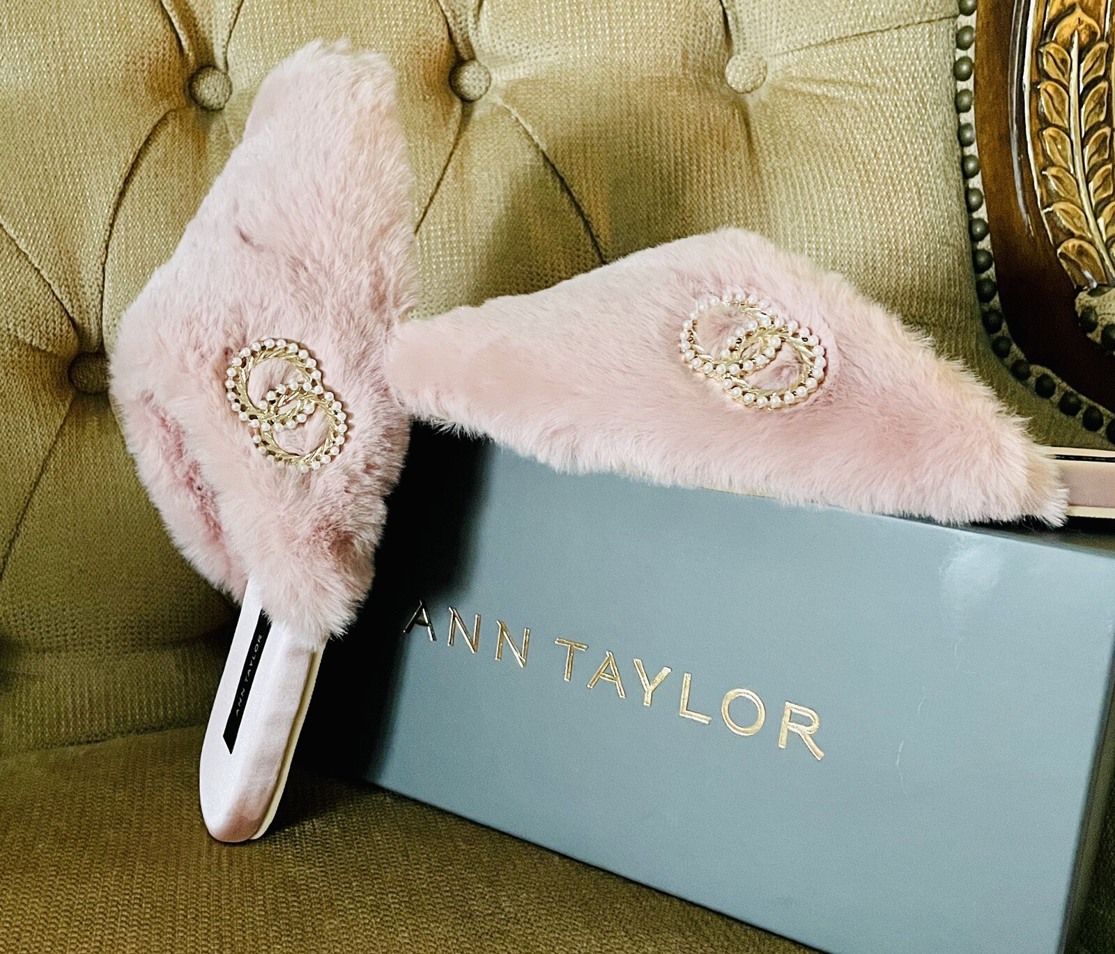 PANTOFOLA D’ORO Ciabatta rosa impreziosita da pelliccia sintetica nuova con scatola taglia 10