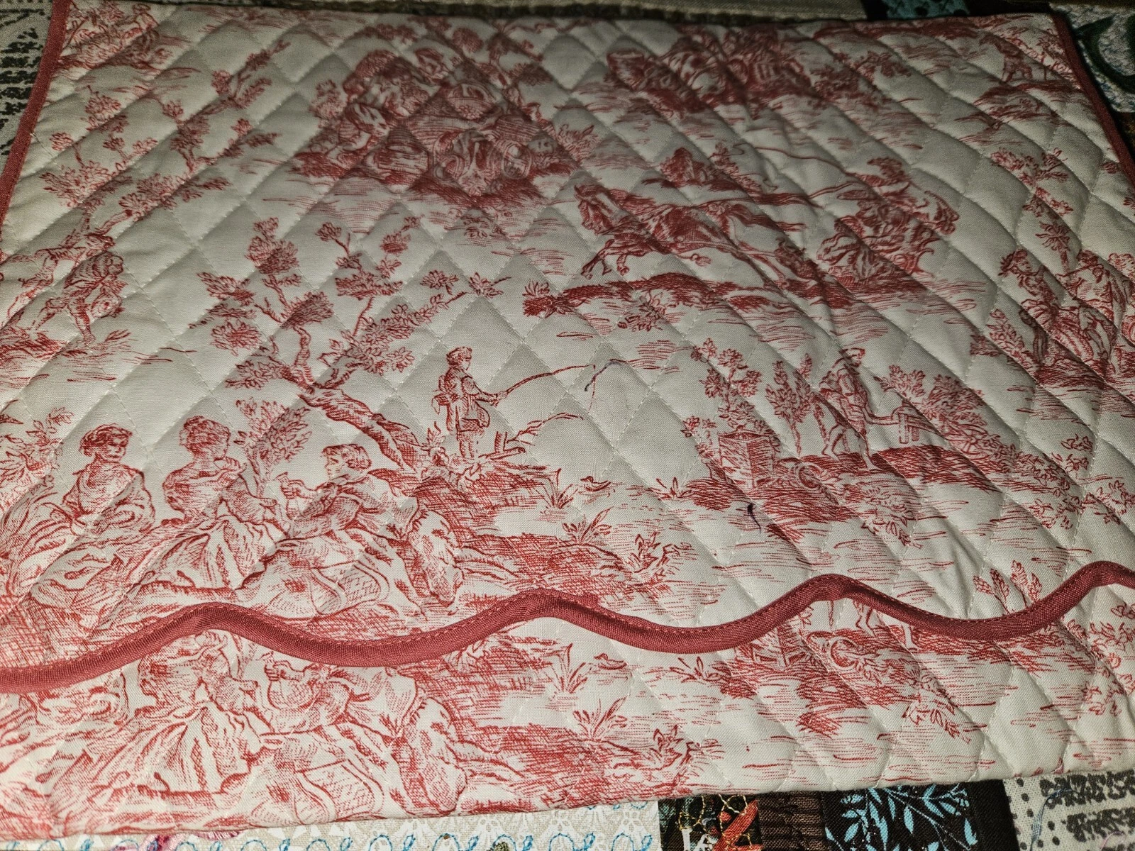 French Country Toile Quilted Cosmetic Bag Flap Closure Organizer 11" X 15"Wide
Opens in a new window