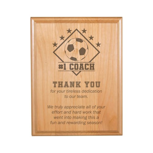 Sports Award Soccer Number #1 Coach Wood Wall Plaque, Appreciation Gifts - Picture 2 of 5