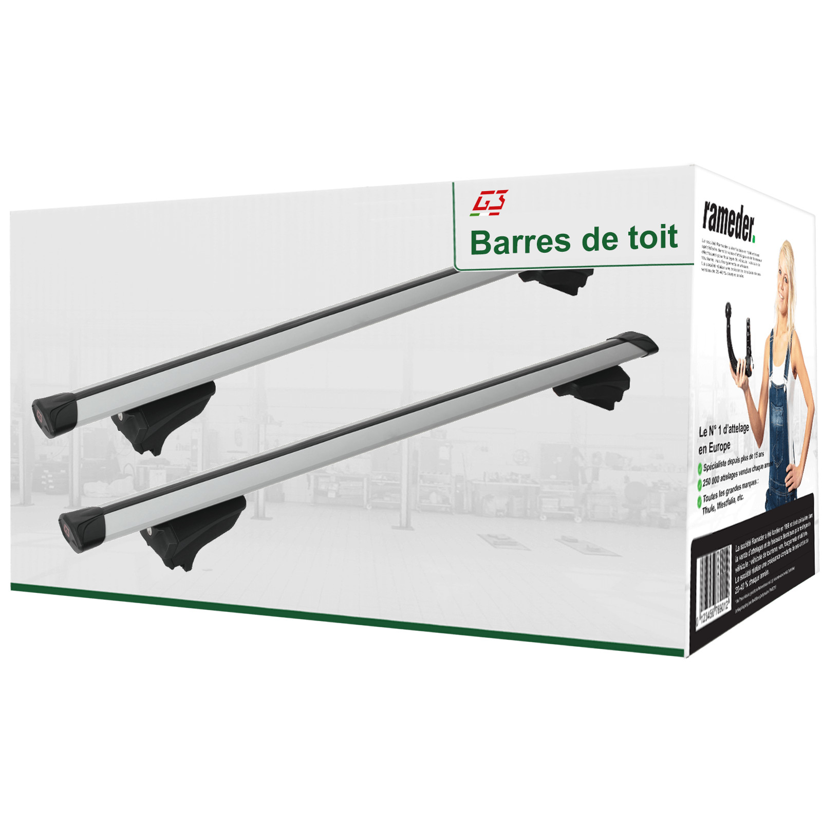 Barres de toit transversales Peugeot 3008 II MC MR alu G3 Clop