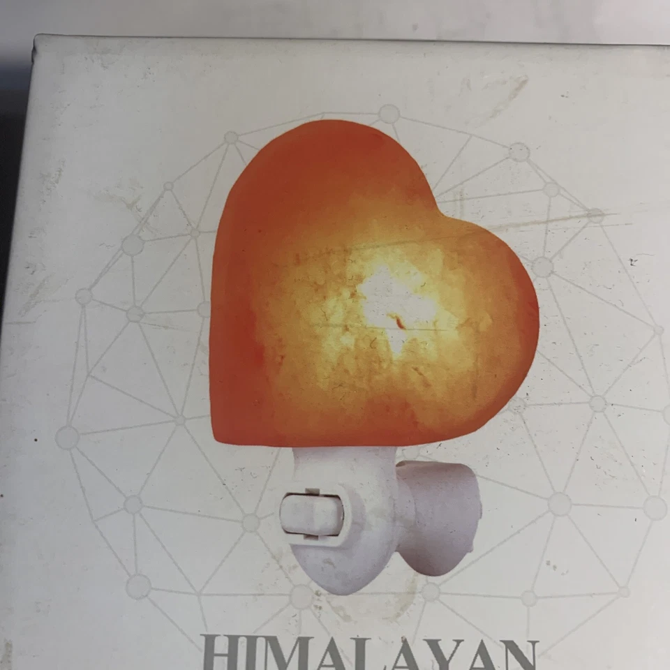 Case of 30 Himalayan Mini Salt Lamp Night Light -Heart shaped  Natural Orange - Image 4 of 4