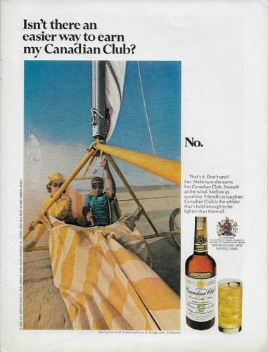 1969 Canadian Club Land Yacht Sail El Mirage Lake Original Vintage Print Ad