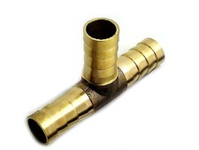 US Stock 6x Dia 10mm 3 Way T Shape Brass Hose Barb Pipe Connector Adapter