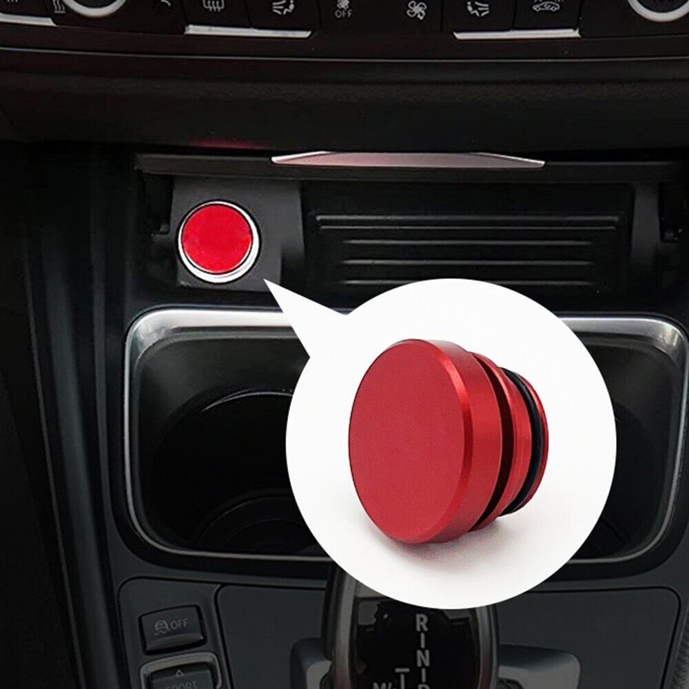 1X Red Aluminum Car Cigarette Lighter Cover Cap Waterproof Dustproof