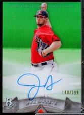 Jake Barrett 2014 Bowman Platinum Prospect Autographs Green Refractors #APJB 