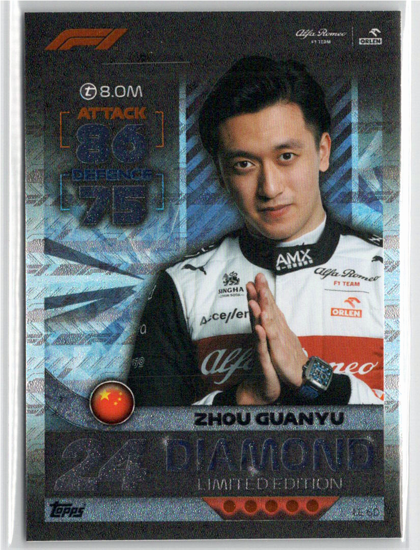 TOPPS F1 TURBO ATTAX 2022 - Zhou Guanyu Diamond Limited Edition