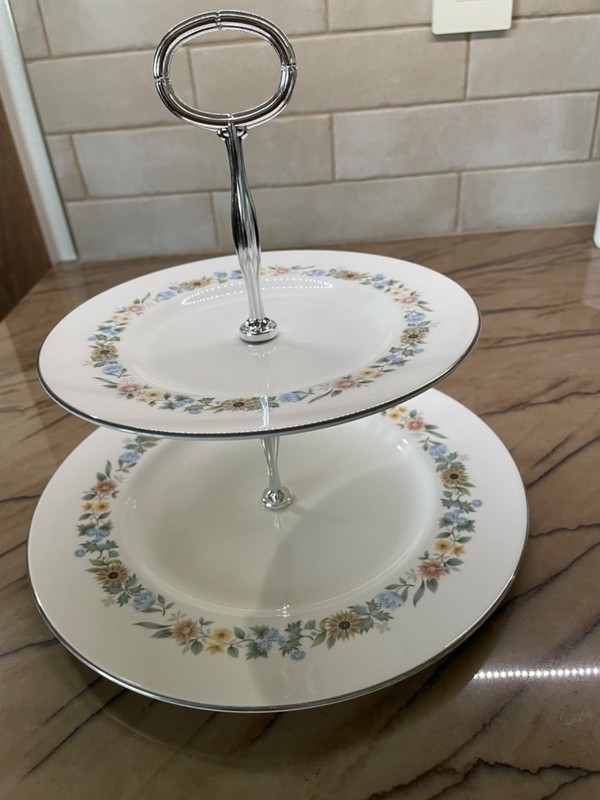Royal Doulton Pastorale Two Tier  Serving Tray Fine Bone China made 1970-1990