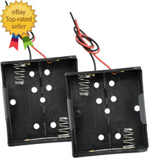 2-Pack 2X C Cell Battery Holder 3V C Size Battery Case Box with Wire Leads