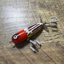 Rare colorOld Heddon Baby Torpedo, ertical split, blown e, Smith color