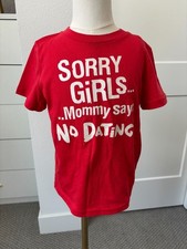 Hybrid Tees Sorry Girls Mommy Says No Dating Graphic Red T-shirt Toddler Size 5T