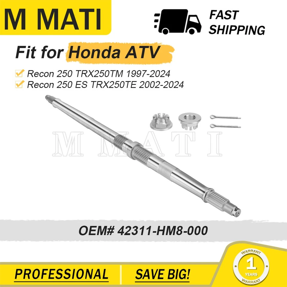Eje de rueda trasera para Honda Recon 250 TRX250 TM/TE 1997 1998 - 2024 42311-HM8-000 Foto 2 de 4