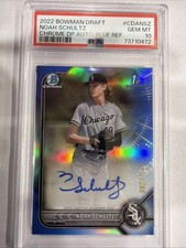 2022 Bowman Chrome Draft Noah Schultz 1st Blue Refractor Auto /150 PSA 10 SOX