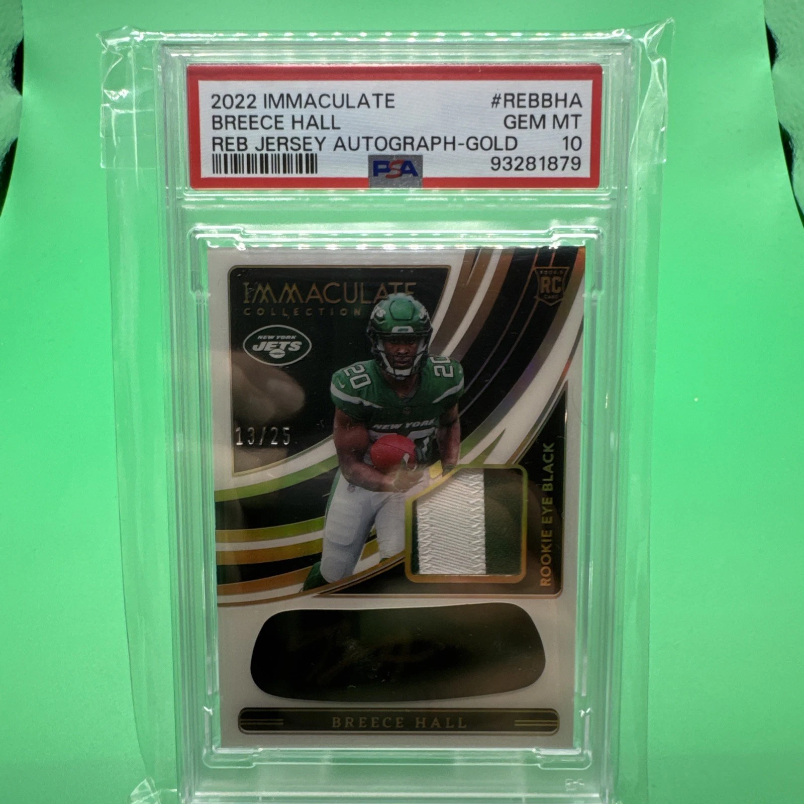 Breece Hall Panini Immaculate Collection Immaculate Rookie Eye Black Jersey Autographs #REBBHA Base