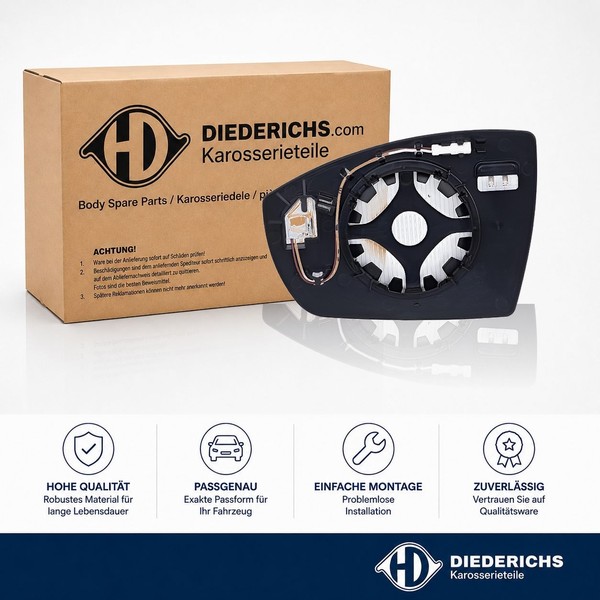 Spiegelglas Aussenspiegel Rechts Diederichs 1471226 FÜR Ford-image