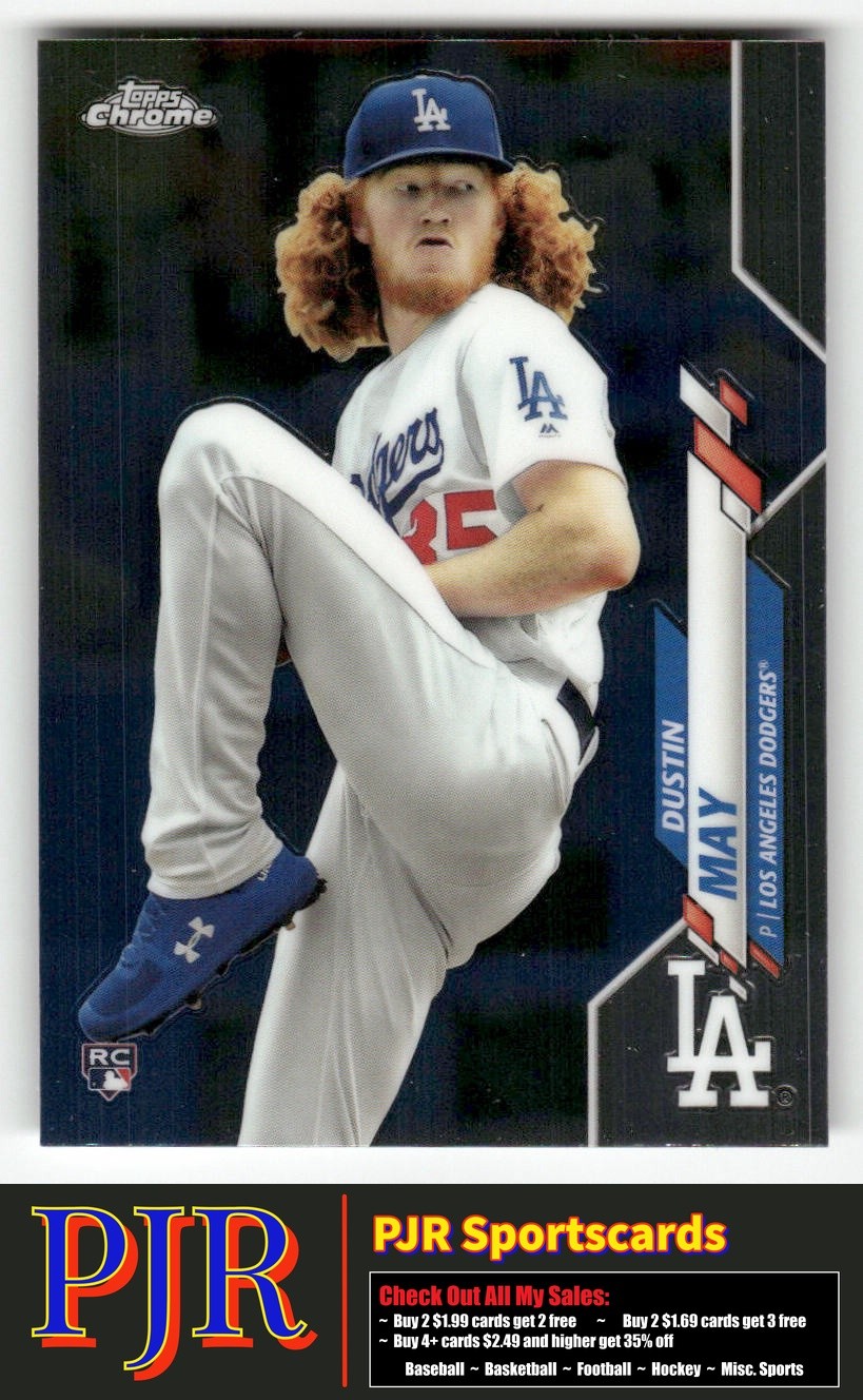 Dustin May 2020 Topps Chrome #176 Los Angeles Dodgers Rookie