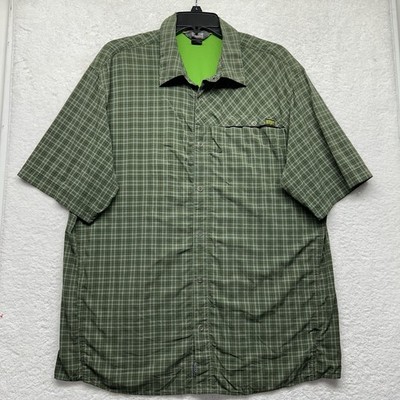 Outdoor Research Mens Size XL Green Astroman Short Sleeve Snap Shirt (U5)