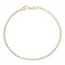 MICHAEL HILL 10ct 417 Yellow Gold 2mm Wide Fine Belcher Chain Bracelet 17.5cm