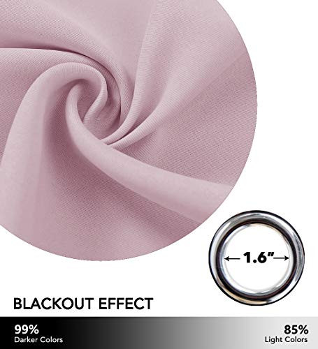  Window Treatment Valance - Thermal Insulated 42"W x 18"L (Pack of 2) Baby Pink