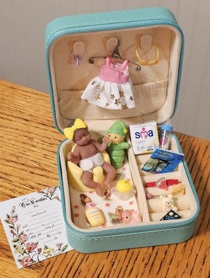 Zuru My Mini Baby w/ Travel Box & Accessories Teal Series 1...FREE SHIP!
