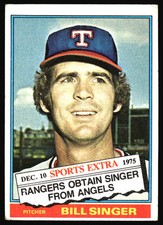 1976 Topps Bill Singer #411T Texas Rangers