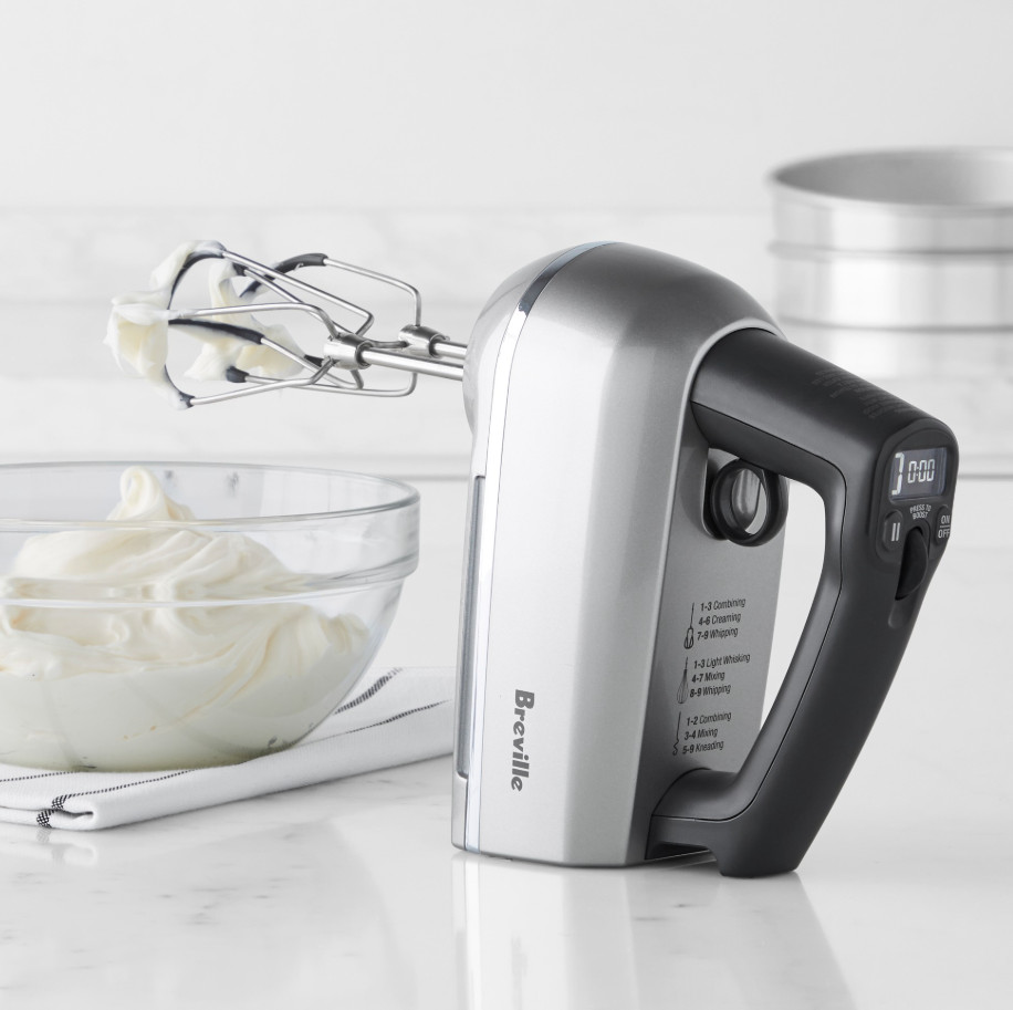Breville Handy Mix Scraper 9-Speed Hand Mixer, Stainless-Ste
