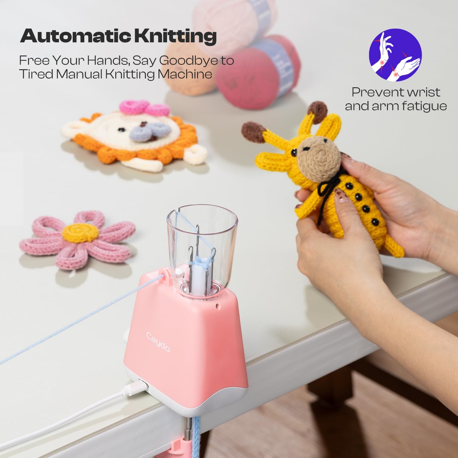 Caydo Electric iCord Knitting Machine F1, Auto Turns Yarn into Neat ...