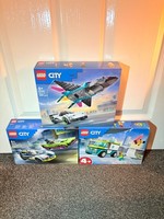 lego city sets - Jet vs car 60489, emergency ambulance 60403, muscle car 60415