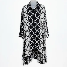 Step In Style Dress Womens XL Black Asymmetric Lagenlook Artsy Indie Beachy Boho