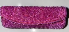 Mary Kay Signature Pink Beaded Lipstick Case Holder w/ Mirror Snap Closure