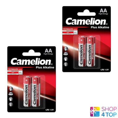 4 CAMELION AA PLUS ALKALINE BATTERIES LR06 MN1500 AM3 E91 1.5V 2BL EXP 2027 NEW