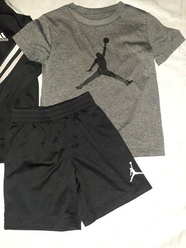 Kids clothes Lot BACK 2 SCHOOL outfits 2 PC set Adidas~Air Jordan-BOYS SIZE 4T - Picture 2 of 4