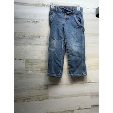 Faded Glory Boy's Carpenter Work Jeans Size 4R Blue Denim Utility